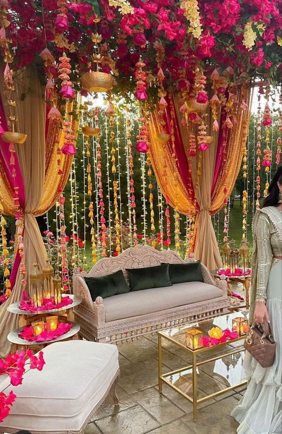 10 Trending Mehndi Decoration and Seat in 2024 