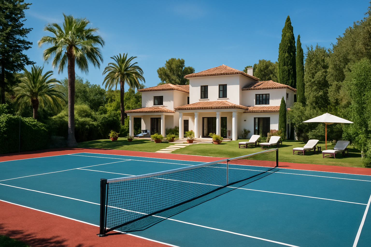 Partyvillas'tan tenis kortlu villa