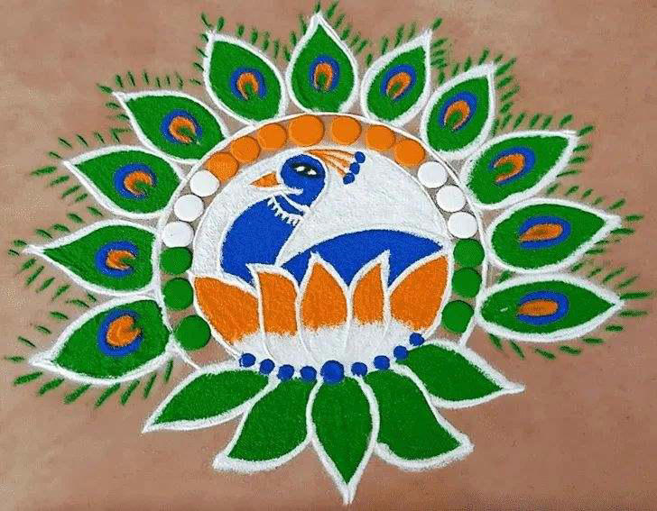 Rangoli with a Patriotic Twist