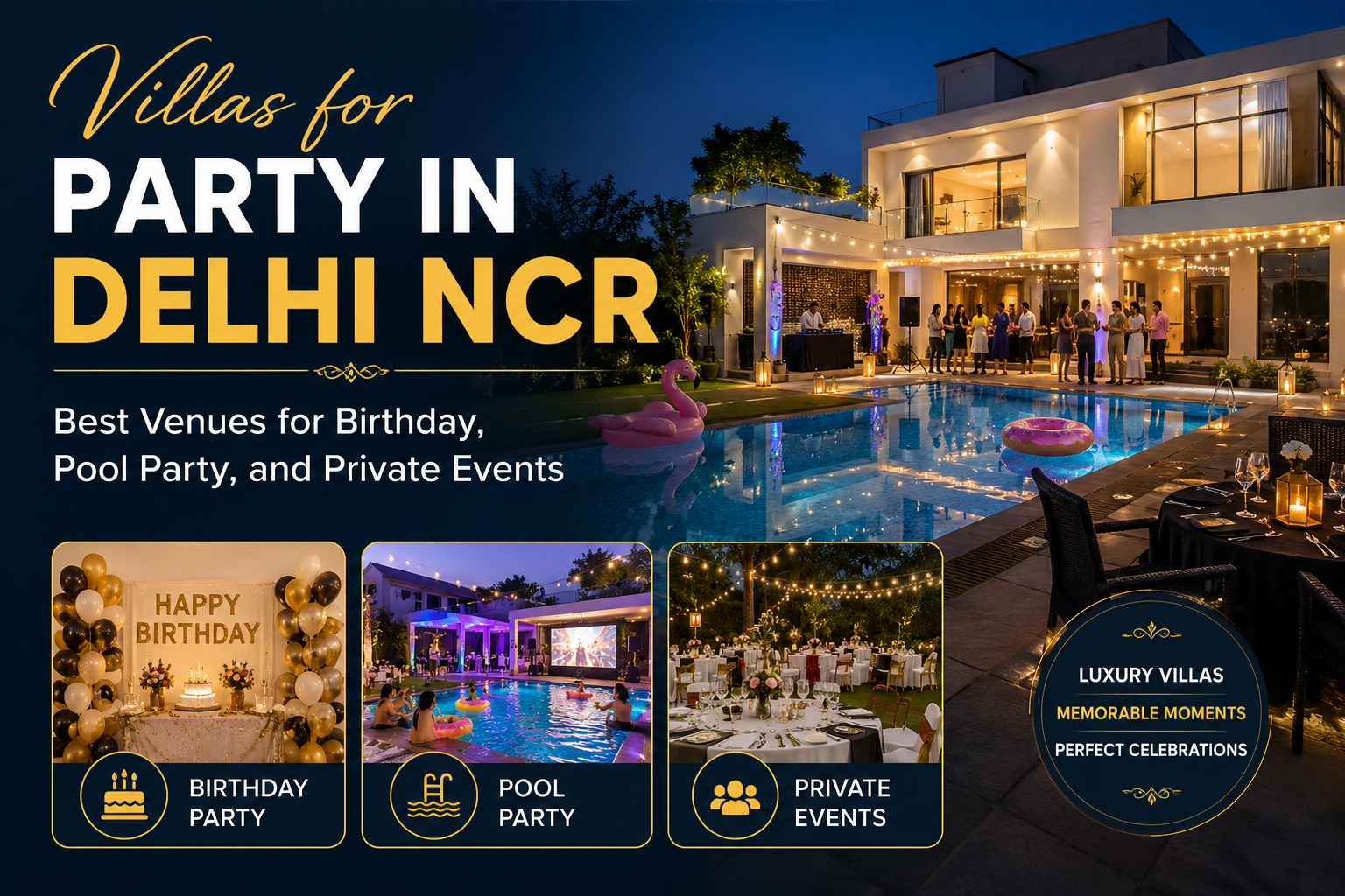 Villas for Party in Delhi NCR: Best Venues for Birthday, Pool Party, and Private Events