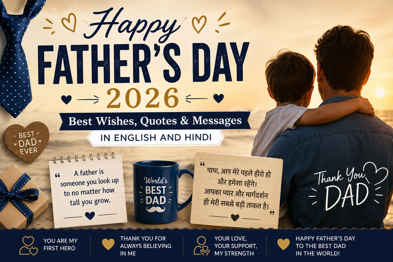 50+ Happy Father's Day 2026: Best Wishes, Quotes & Messages in English and Hindi