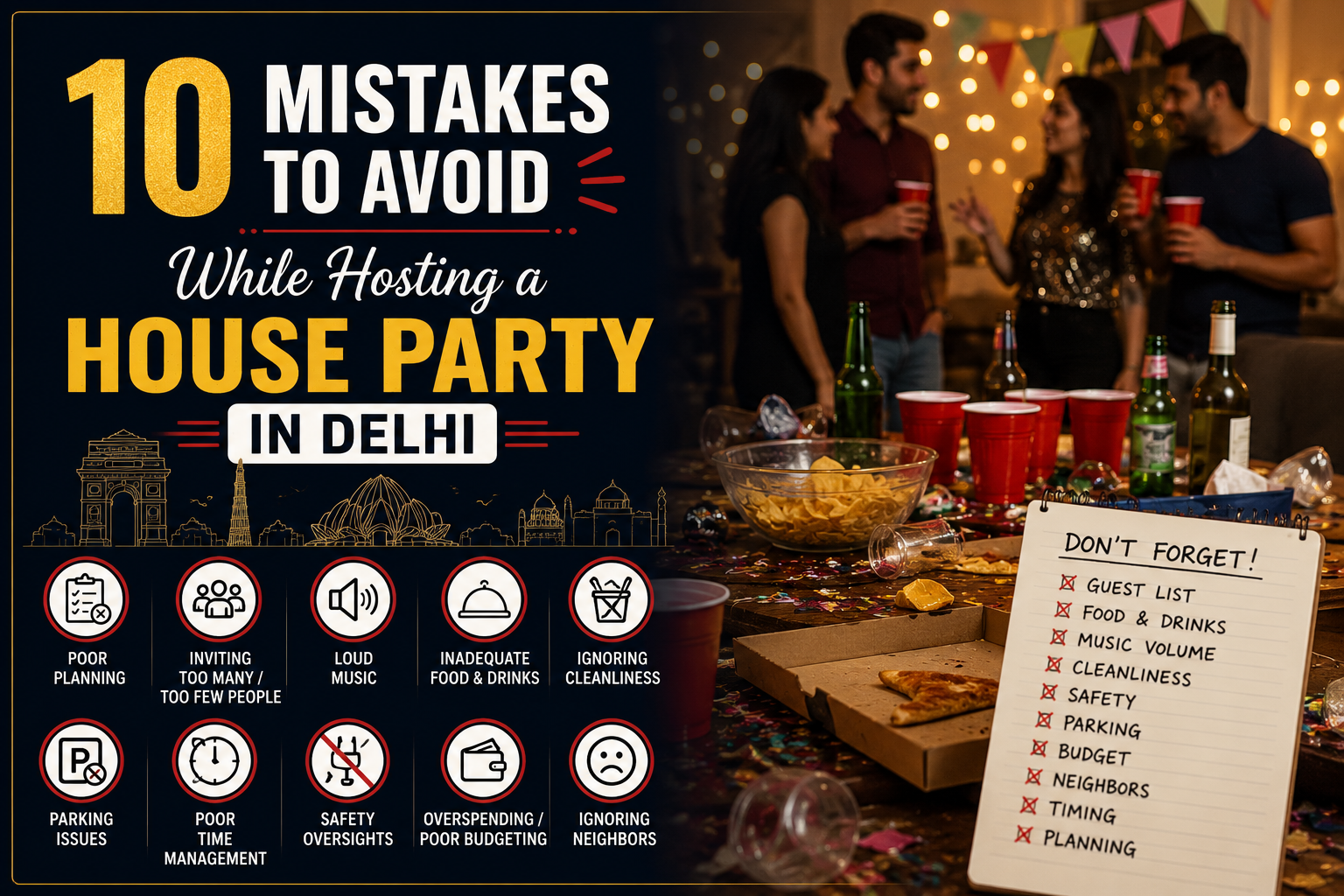 10 Mistakes to Avoid While Hosting a House Party in Delhi