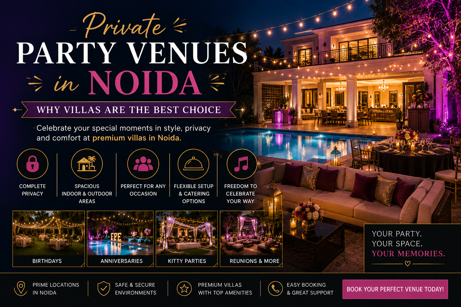 Private Party Venues in Noida: Why Villas Are the Best Choice