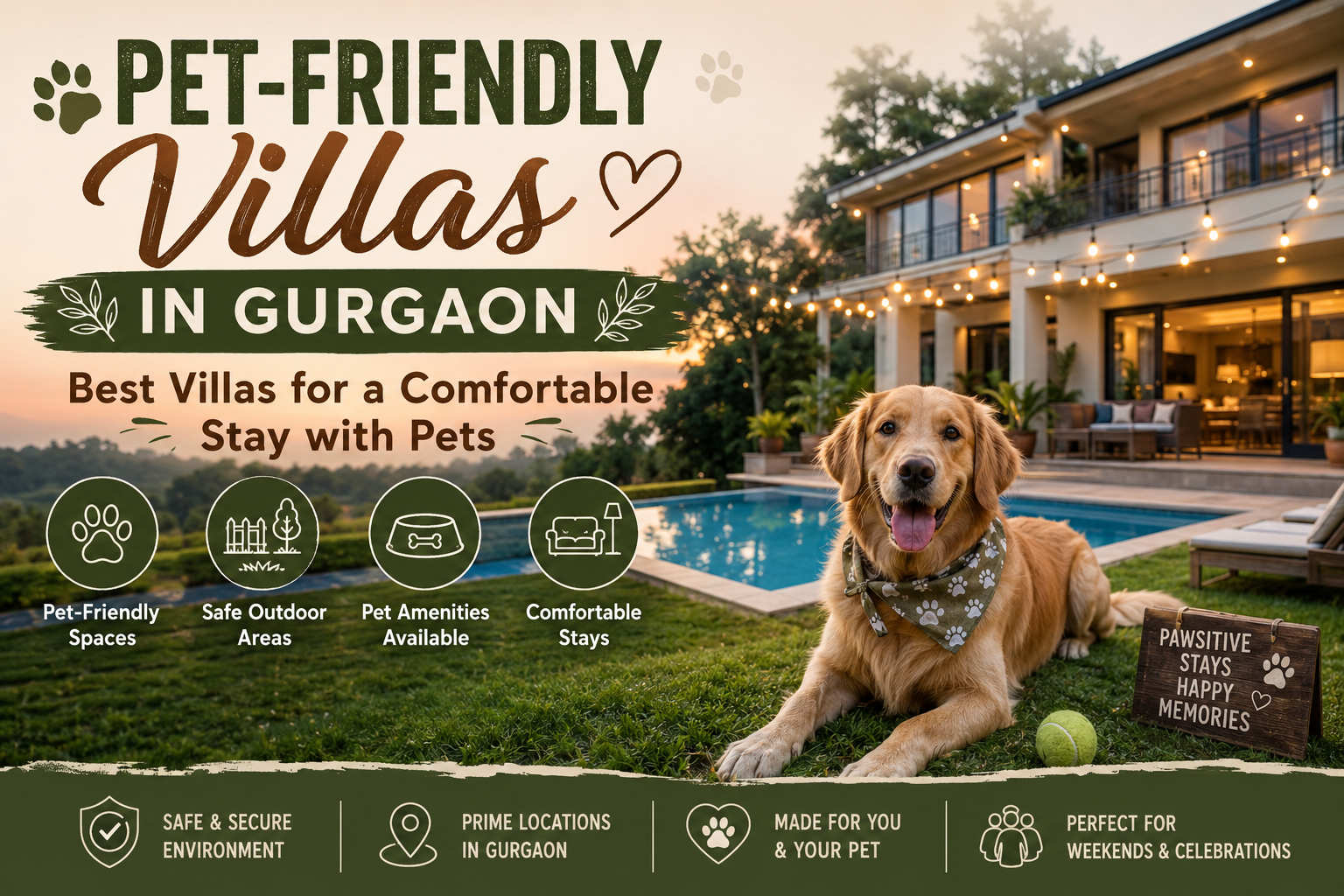 Pet-Friendly Villas in Gurgaon: Best Villas for a Comfortable Stay with Pets