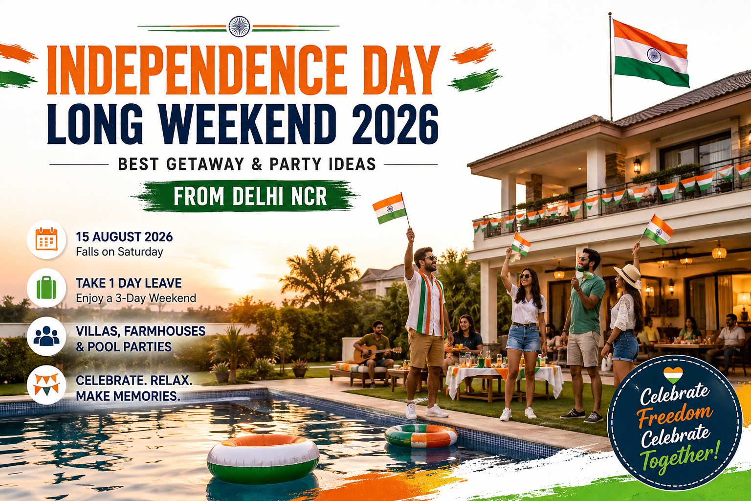 Independence Day Long Weekend 2026: Best Getaway & Party Ideas from Delhi NCR